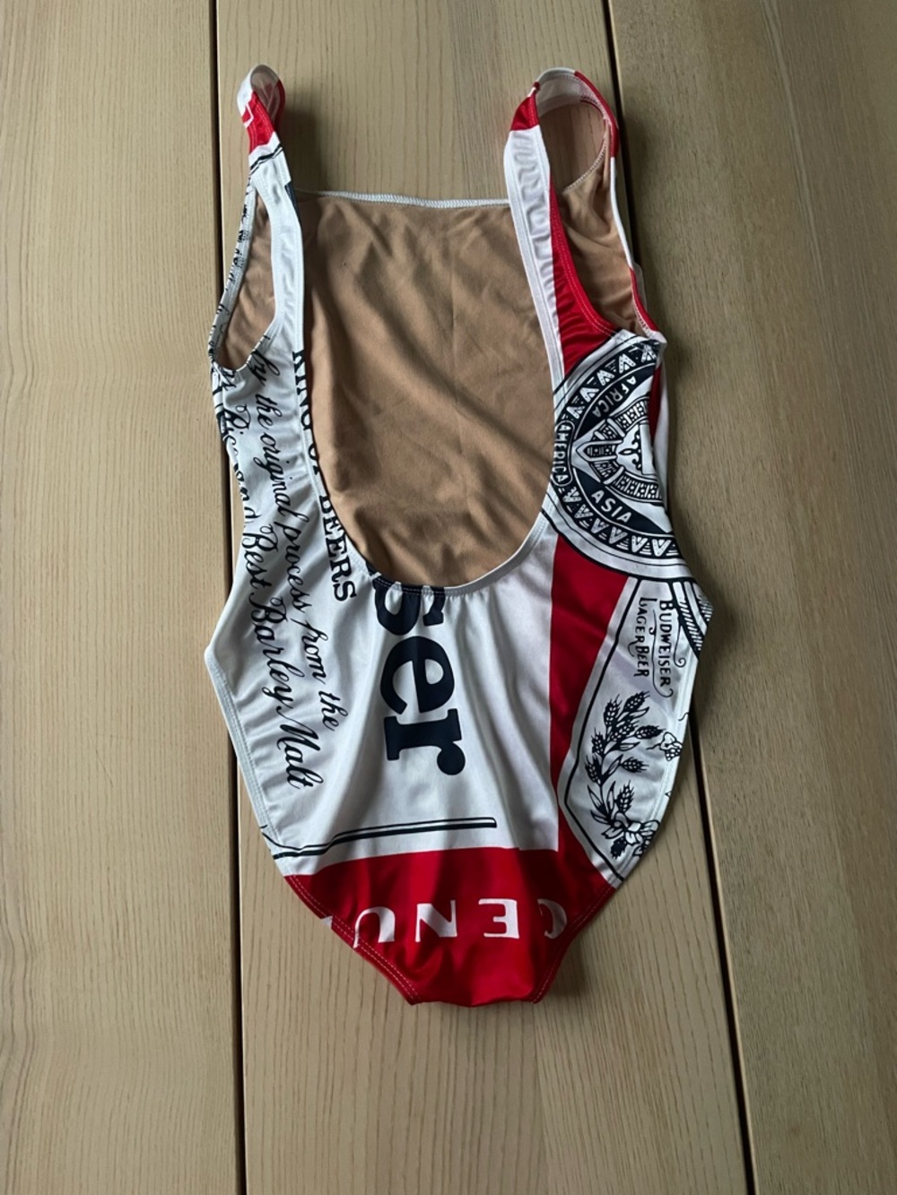 Vintage 90’s Budweiser high cut One-Piece Swimsuit made in Canada fits small - Picture 5 of 7